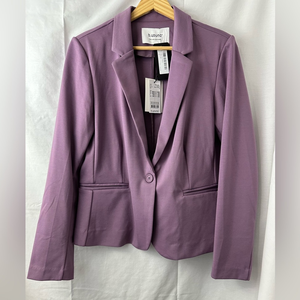 Women's Purple Single-Button Blazer